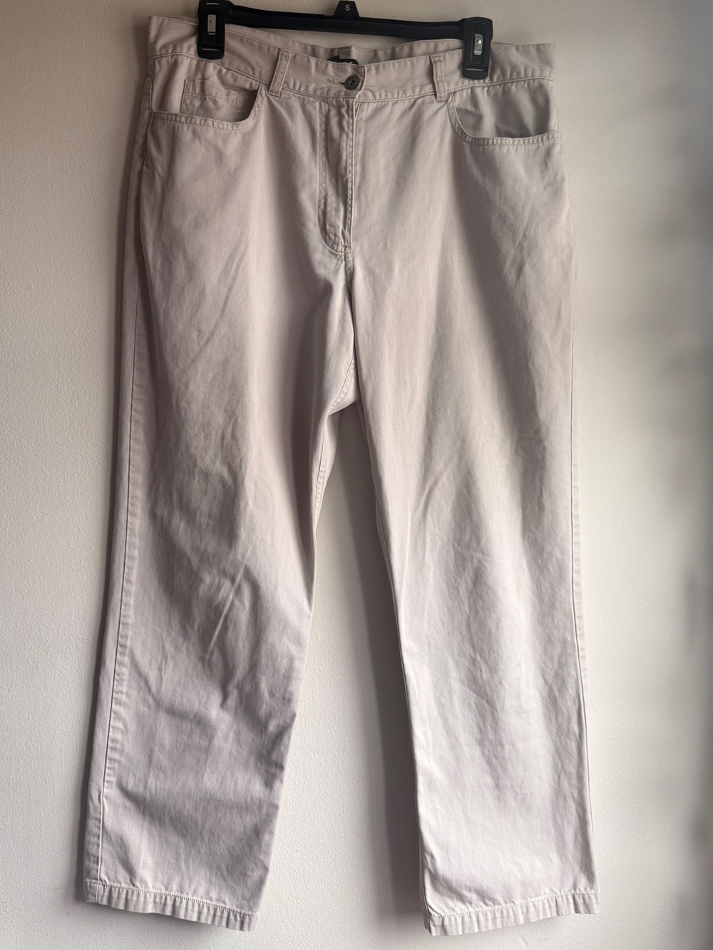 DKNY Women’s Straight Leg Light Tan Jeans 100% Cotton Size 12
